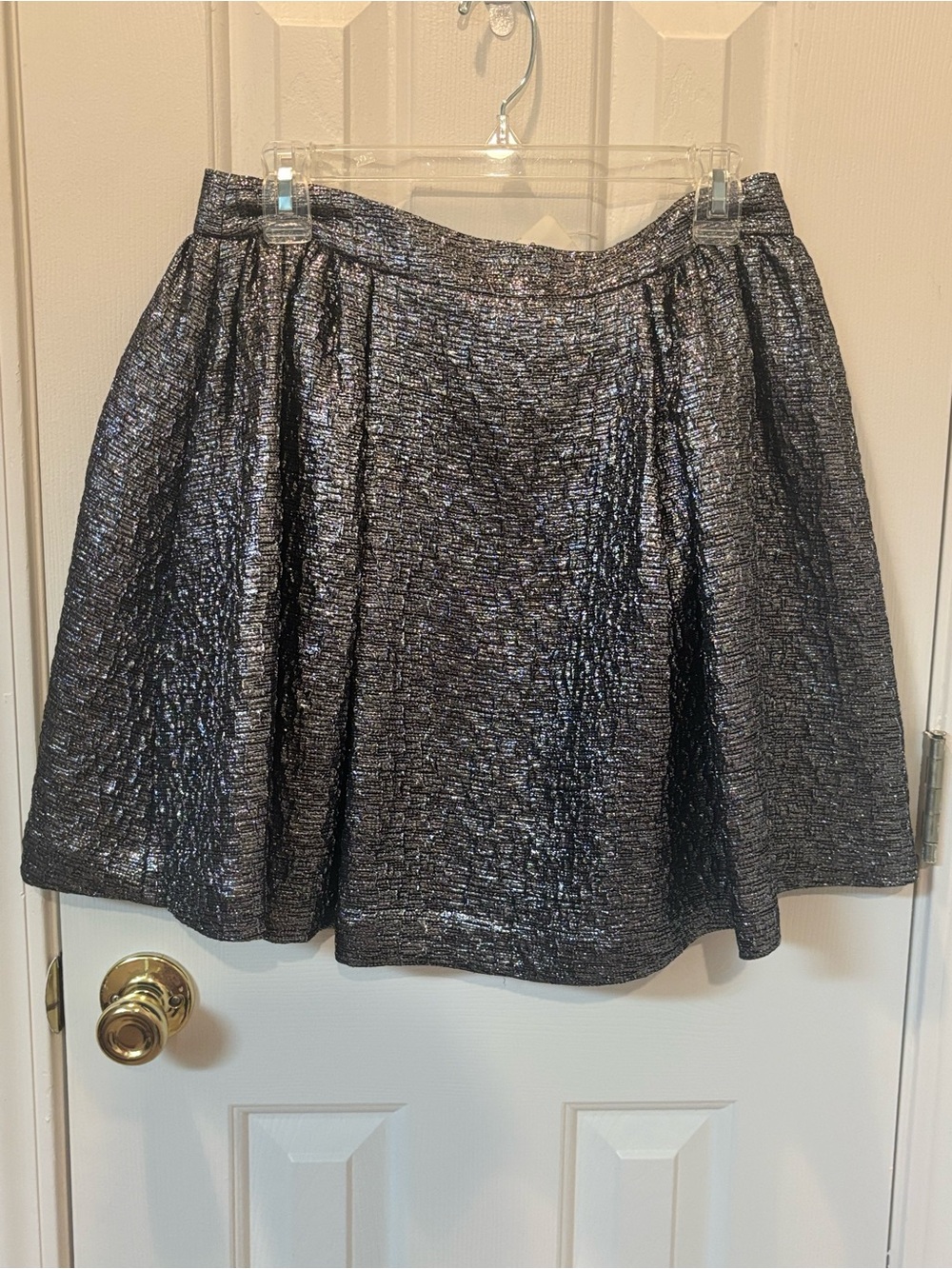 NWT Kate Spade Metallic Black A-Line Skirt-Size 10